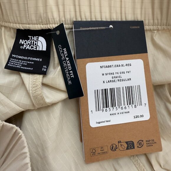 NWT The North Face Spring Peak Cargo Pants Women's XL Gravel Ivory Hiking Active - Picture 12 of 16